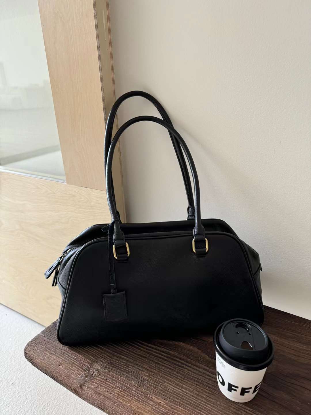 Leather French Tote Bag Underarm Shoulder Purse
