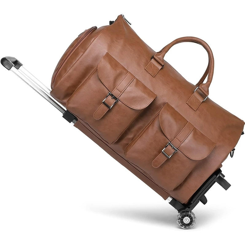 Garment Bag with Wheels for Convertible Suit Travel Storage