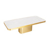 Rectangular Marble Metal Fruit Plate with Gold Base
