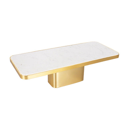 Rectangular Marble Metal Fruit Plate with Gold Base