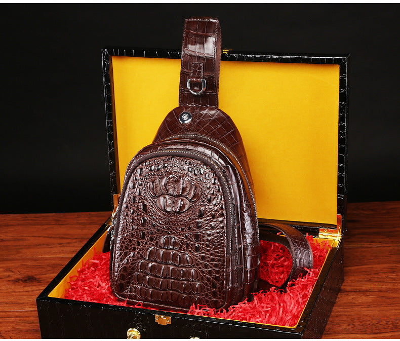 Genuine Crocodile Leather Men’s Chest Bag Crossbody Messenger