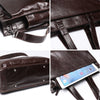 Leather Men's Business Laptop Briefcase with Shoulder Strap