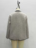 Women’s Wool Blend Contrast Trim Lapel Jacket with Double Pockets