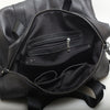 Black Leather Commuter Travel Duffle Bag