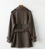 Women Genuine Sheepskin Mid-Length Trench