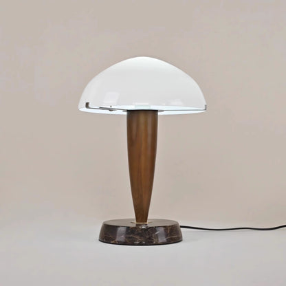 Danish Walnut Marble Glass Table Lamp Nordic Designer