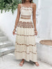Bohemian Two-Piece Tassel Embroidered Crop Top & Maxi Skirt