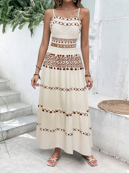 Bohemian Two-Piece Tassel Embroidered Crop Top & Maxi Skirt