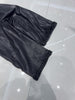 Women Wide Leg Leather Pants High Waisted Nine Point Trousers