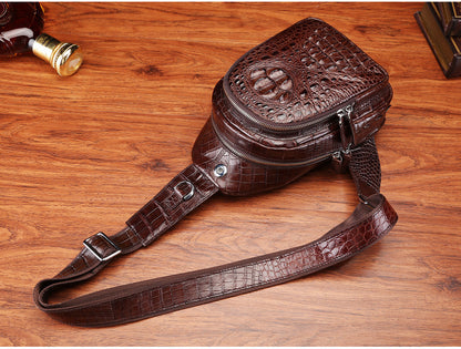 Genuine Crocodile Leather Men’s Chest Bag Crossbody Messenger