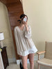 Women's Button Front Puff Sleeve Blouse
