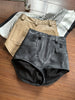 Women high waisted leather short shorts