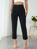 Women High-Waisted Black Trousers Pants