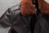Men’sAviator Leather Flight Jacket with Fur Collar