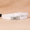 women leather belts with silver bucket