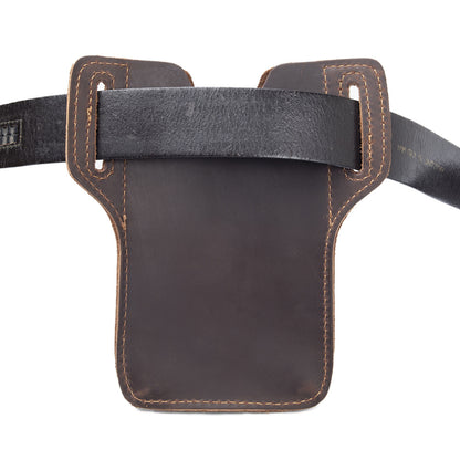 Men’s Leather Waist Bag with Phone Holster