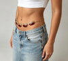 Women’s Red Enamel Waist Chain Gold Tone Belt