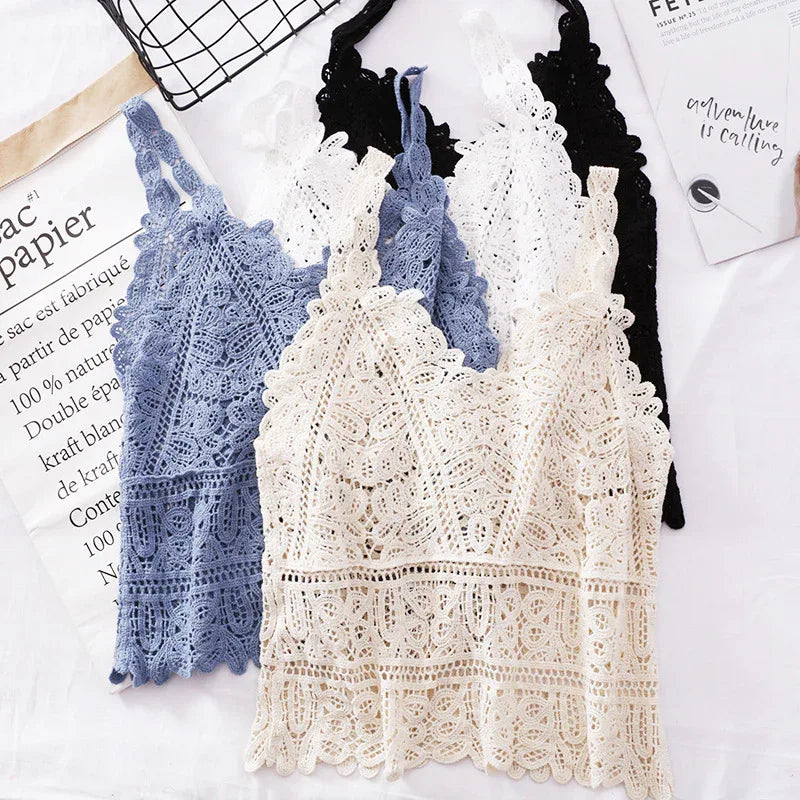 Crochet lace openwork camisole vest top