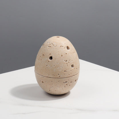 Natural Marble Incense Burner Egg Shape