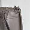 Womens genuine leather high waisted cropped pants
