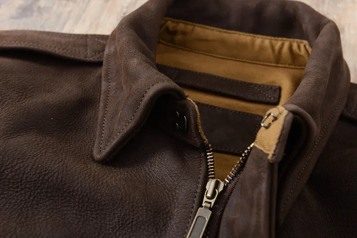 Men Brown A2 Cowhide Flight Leather Jacket