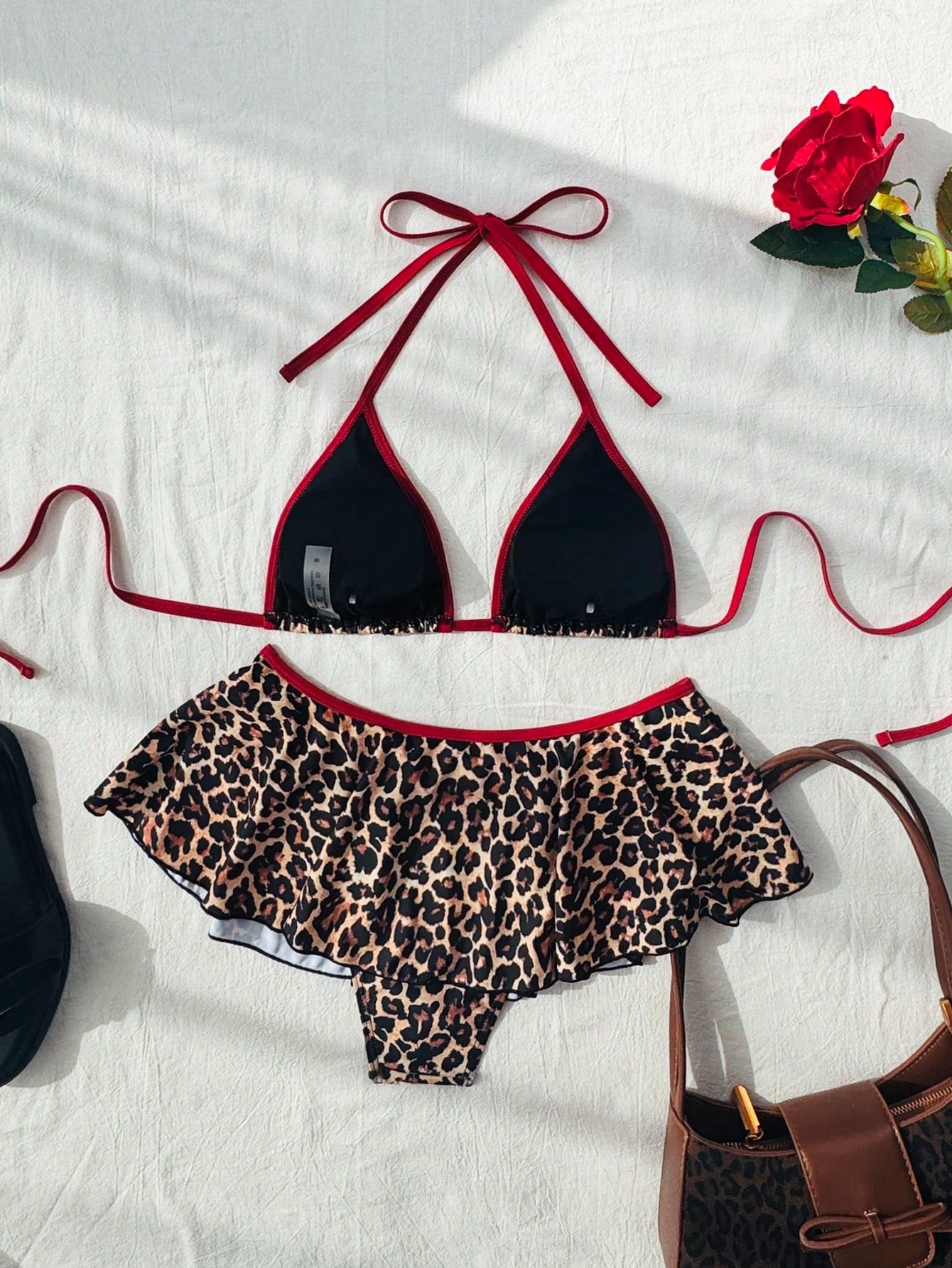 Women’s Triangle Bikini Set with Skirted Bottom