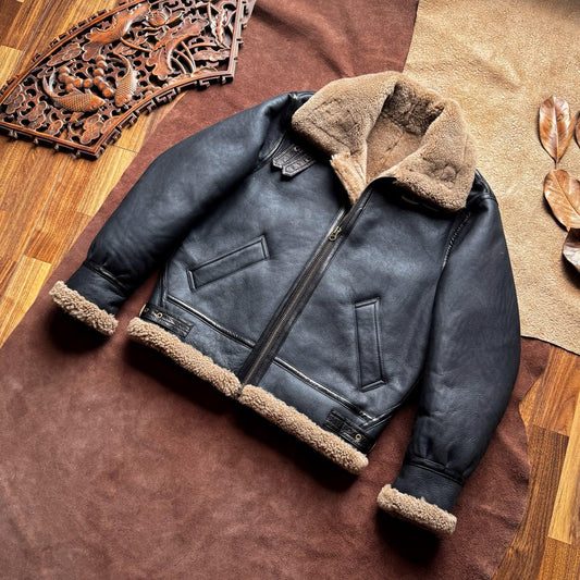 Men Real Shearling Jacket Winter Coat for Men
