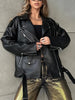 Women’s PU Oversized Leather Biker Jacket