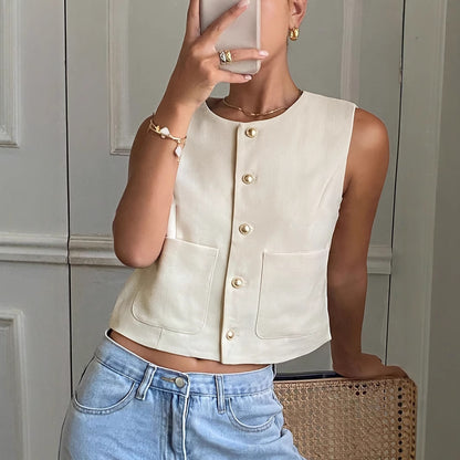 fitted sleeveless vests for women