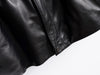 Women’s Leather Moto Trench Coat with Waist Cinch and Buckle Collar
