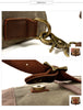 Small Canvas Messenger Bag with Top-Grain Cowhide Leather Trim