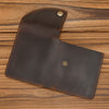 Men’s Leather Card Holder Crazy Horse Cowhide Slim Snap Wallet