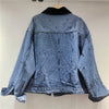 Women’s Contrast Collar Beaded Denim Jacket