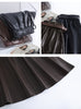 Leather maxi skirt with belt