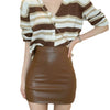 PU Leather Mini Skirt High Waist