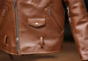 Men’s Oily Brown Waxed Cowhide Biker Jacket