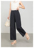 Women casual pants with cropped wide leg drape