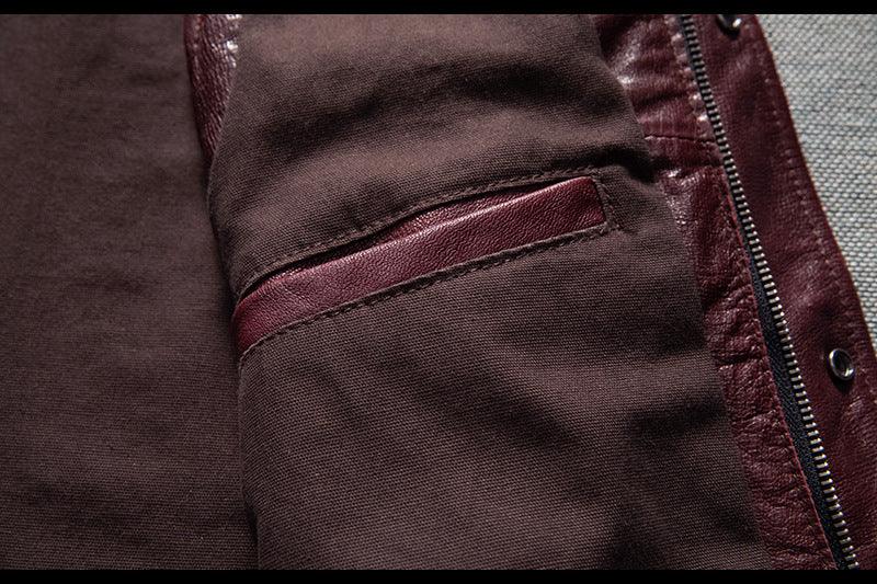 Men's washed vintage leather motorcycle vest