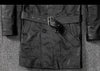 Men mid length leather trench coat jacket