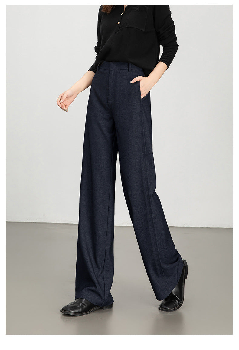 Women casual pants with high waist drape