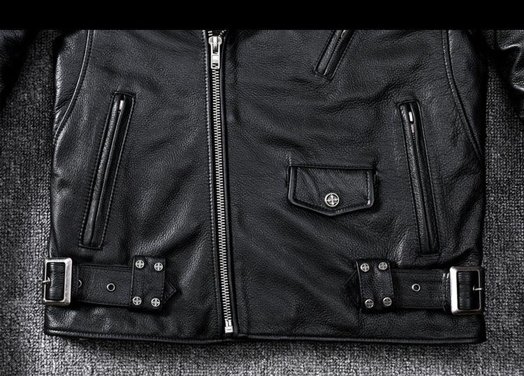 Men’s Slim Fit Motorcycle Leather Jacket