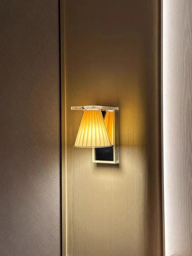 Italian vintage acrylic bedside wall lamp