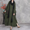 Plus size linen maxi dress loose long sleeve with pockets 2