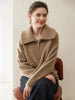 Women’s Half-Zip Cashmere Polo Collar Sweater