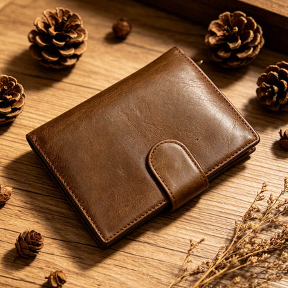 Men’s Genuine Leather Wallet with Coin Pocket and RFID Protection