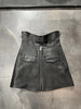 Leather Mini Skirt Black High Waisted Zip Front