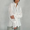 Women’s White Jacquard Cotton Shirt with Bell Sleeves