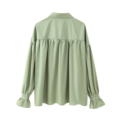 Flare Sleeve Loose-Fit Woven Women's Shirt