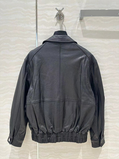 Retro Modern Genuine Leather Motorcycle Jacket Unisex