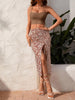 Drawstring Side Slit Skirt With Top